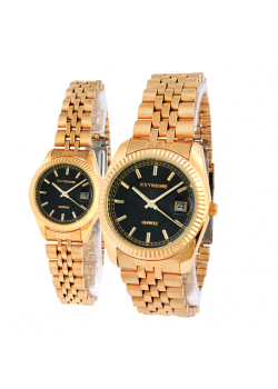 Extreme 22K Gold Plated Pair Watch For Men&Women,EX1039G/1039L